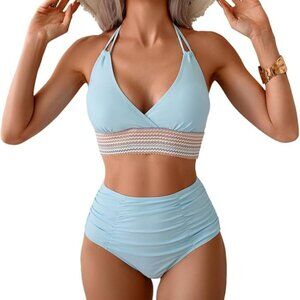 Cromi Womens High Waisted Bikini Sets Tummy Control Swimsuits